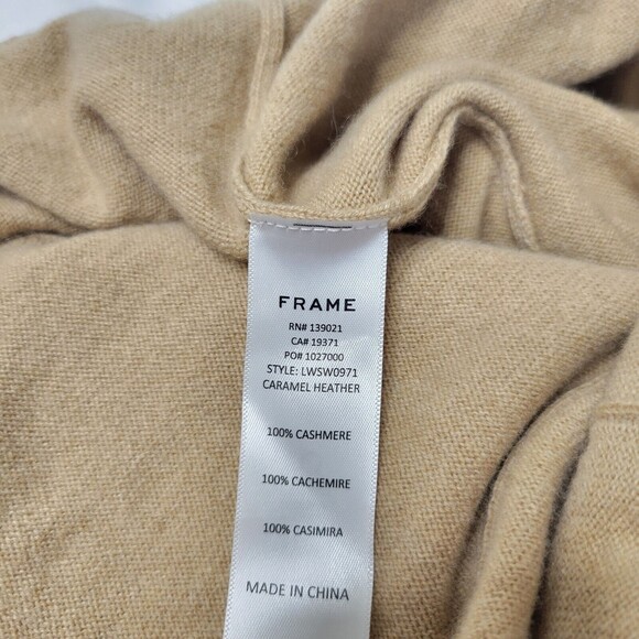 Frame Cashmere Lounge Jogger Drawstring Ribbed Cuffed in Carmel Heather SZ Small - Picture 4 of 11